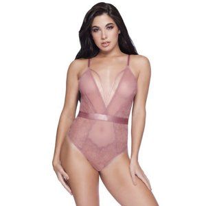 Oh La La Cheri Womens Viviane Teddy Bodysuit, color Mesa Rose